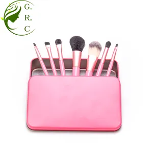 最新产品迷你化妆刷 7 件玫瑰粉红色化妆刷与精致的爱盒