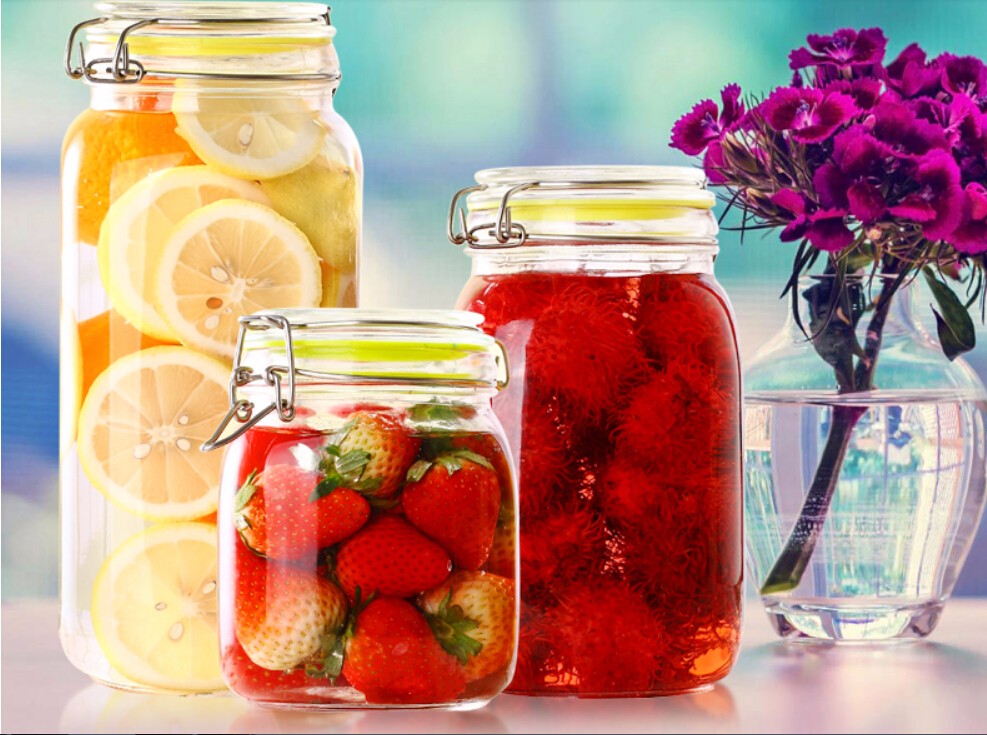Candy Cookie Empty Spice Kitchen Food Storage Glass Containers Jar With Lids