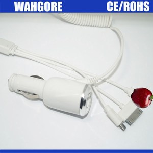 12V 1A cargador de coche micro USB + IP5 + iP4 3 en <span class=keywords><strong>1</strong></span> - Product Image 1