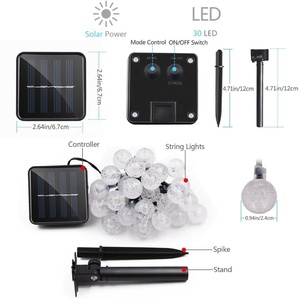 Meilleures <span class=keywords><strong>boules</strong></span> de cristal doux blanc chaud étanche solaire Globe LED fée guirlandes lumineuses pour la fête à la maison - Product Image 3
