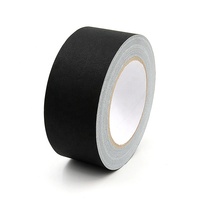 Résistance à la chaleur de couleur vive simple face tissu noir mat de 2 pouces sans résidu ruban de gaffer ruban de gaffer pour conduit robuste
