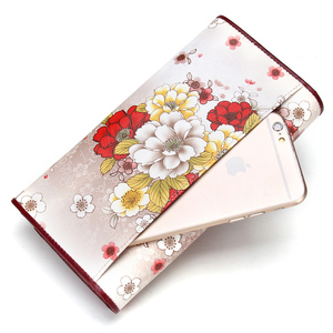 Portafoglio lungo da donna stampato su misura con copertura RFID con chiusura integrata custodia per <span class=keywords><strong>cellulare</strong></span> in vera pelle - Product Image 3