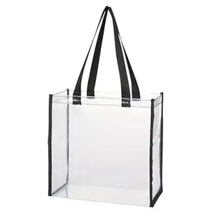 Promotional PVC Transparent Bag Custom Logo Printed Plastic Packaging Shopping Gift Bags