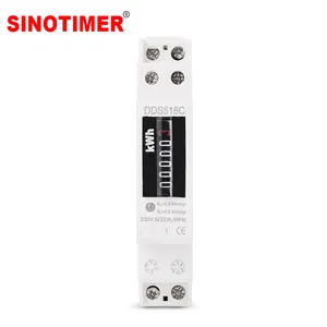 Mini Maat 18 Mm Din Rail Eenfase Analoge Teller Elektriciteit Stroomverbruik Wattmeter Energy Meter Watt Kwh 5-32A Ac 230V