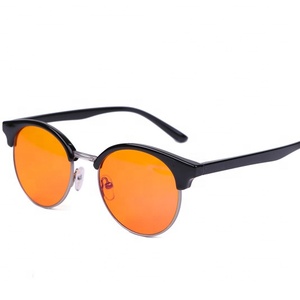 Mitad rim ronda TR90 marco bloque 99% 100% La luz azul <span class=keywords><strong>bloqueador</strong></span> para dormir <span class=keywords><strong>mejor</strong></span> naranja azul de bloqueo de luz gafas - Product Image 1