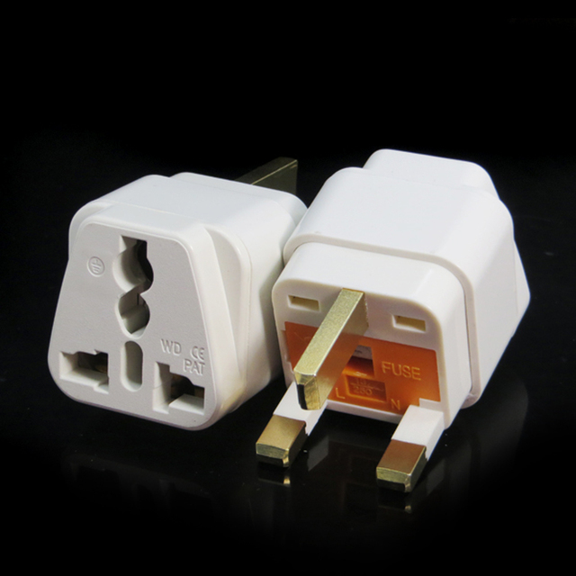 UK 3 Pin Plug with Fuse, Grounded Universal Plug Adapter Type G for UK