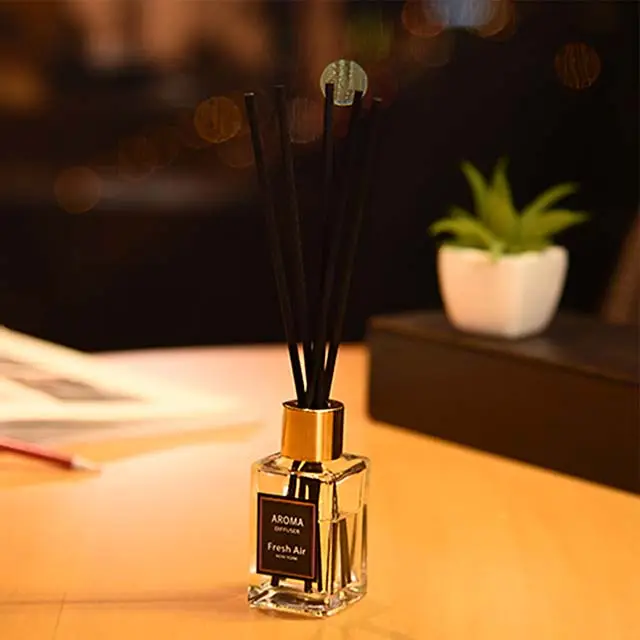 English pear & freesia 50ml luxury aroma reed diffuser with rattan sticks and flower