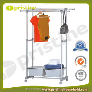 Perchero de acero y hierro extensible de estilo moderno, cajones para el hogar, muebles para el hogar, almacenamiento de ropa, colgante para el hogar - Product Image 4