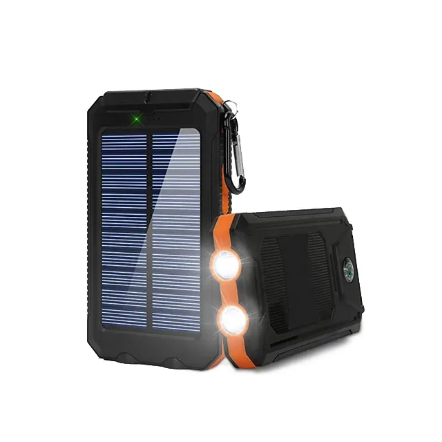 Solar Power Bank Wild Camping With LED Flashlight Waterproof Solar Charger And So On Multifunction Power Bank