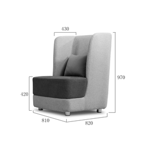 Respaldo Alto hotel dormitorio sillón con otomana para reposapiés - Product Image 3