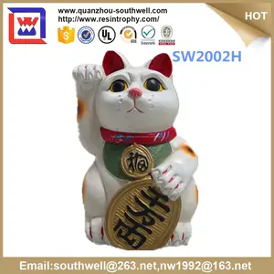 toptan dekoratif şanslı servet kedi ve kedi süs eşyaları ve reçine servet kedi