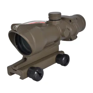 Tan Aircraft Alumínio Tático Compacto Noite Red Fiber Dot Sight 4X32 Escopo Ponto Vermelho