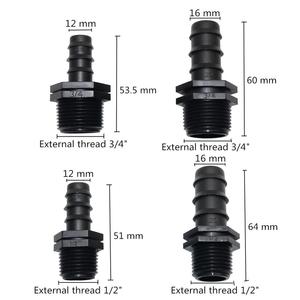 Conectores de manguera con púas macho de 1/2 "y 3/4" DN16 DN20