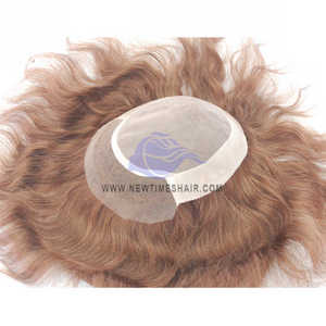 LD6: base de mono fine avec le <span class=keywords><strong>manteau</strong></span> PU sur le verso et de la dentelle de mono cheveux avant perruque - Product Image 1