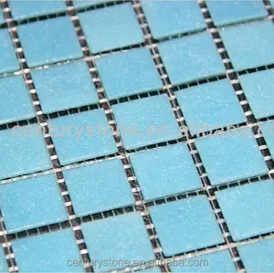 1 inch Square Light Blue Glass Cheap Mosaic Tiles Cheap Mosaic Tile Sheets Swimming Pool Tiles For Sale