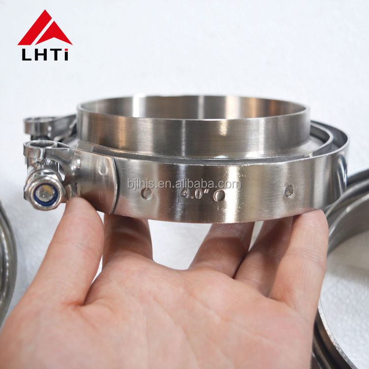 Titanium exhaust pipe muffler Auto flange v band clamp set