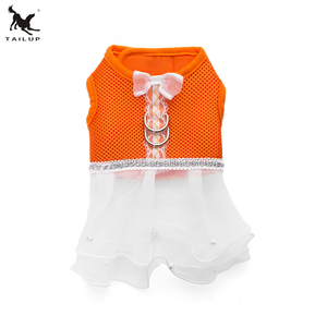 Lightweight Mesh <strong>Harness</strong> Design Pet Clothes for Small Medium Dogs and Cats Cute Solid Pattern Style <strong>Dress</strong> - Product Image 5