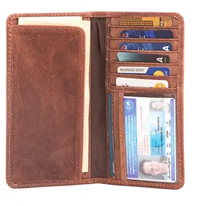 Europe and the United States new Tiktok retro long RFID card package leather men's wallet