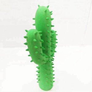 Cactus a forma di all'ingrosso eco-friendly lattice naturale squeaky chew pet toy dog - Product Image 6