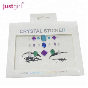 Venta al por mayor cristalina del rhinestone del brillo maquillaje cosmético pegatina para el partido - Product Image 4