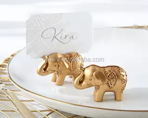 Lucky Golden Elephant Place Card Holders