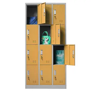 Armoire de classe couloir extérieur casier en métal à 12 portes dépôt de centre public casier de sac d'école