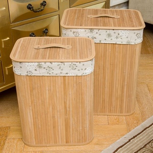 Foldable Weave Bamboo Laundry Hamper Basket - Product Image 3