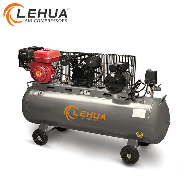 5.5hp 3hp 200l двойного назначения бензин двигатель электродвигатель поршневой воздушный компрессор