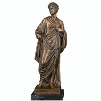 Figura em bronze fundido para mesa de DS-535, figuras famosas europeias para escultura de monge, base de mármore