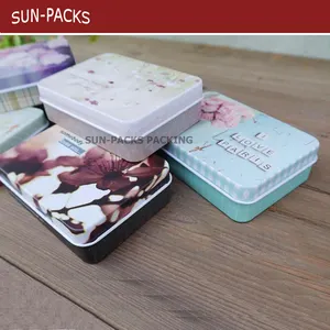 Cute small rectangular metal tin boxes/ gift box packaging