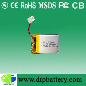 China Manufacturer 3.7v Lithium Polymer Battery 453030 360mah