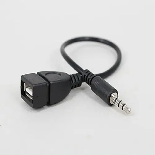 3.5mm Male AUX Audio Plug Jack To USB 2.0 Female Converter Adapter Cable Cord