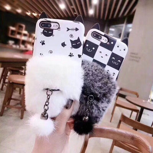 Multifunctionele leuke kat oor harige telefoon case voor iphone 8 plus 6 plus 6 s plus met mooie bel ring - Product Image 5