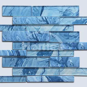 Carrelage en mosaïque de verre bleu de grande qualité, pour le salon