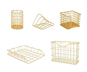Ensemble <span class=keywords><strong>de</strong></span> 5 organisateurs <span class=keywords><strong>de</strong></span> <span class=keywords><strong>bureau</strong></span>, ensemble d'accessoires <span class=keywords><strong>de</strong></span> <span class=keywords><strong>bureau</strong></span> en or rose - Product Image 3