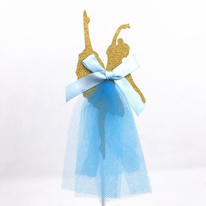 Tutú <span class=keywords><strong>de</strong></span> bailarina con lazo dorado y plateado con purpurina rosa para decoración <span class=keywords><strong>de</strong></span> magdalenas <span class=keywords><strong>de</strong></span> dibujos animados, para fiesta <span class=keywords><strong>de</strong></span> princesa - Product Image 4