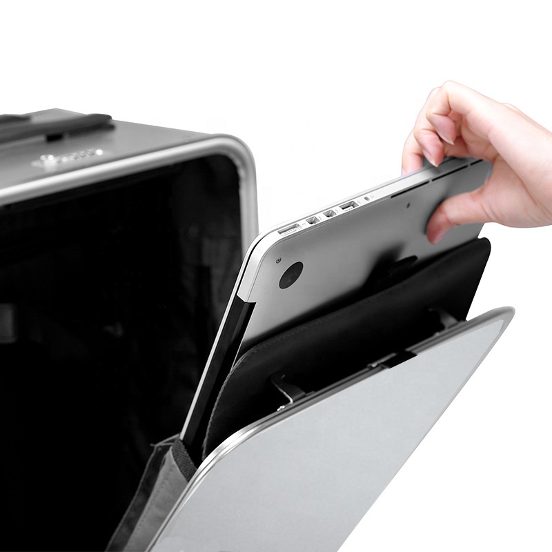 Передний открытый алюминиевый чемодан Гуандун тележка для багажа Чемоданы Набор для путешествий-1 шт.