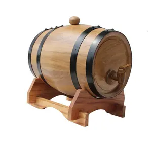 Baril Vintage en bois de chêne clair de 1,5 l, tonneau décoratif pour whisky, présentoir de Restaurant d'hôtel