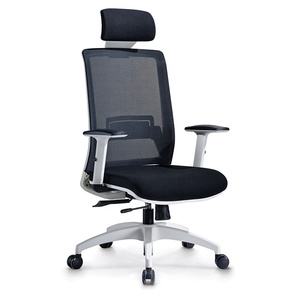Hotel aluminum alloy set armrest high back mesh black and white frame office chair for study room - Product Image 5