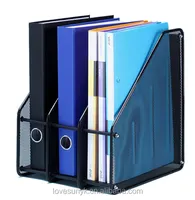 Office Desktop Metalen Mesh 3 Compartiment Tijdschrift Stand Collection Rack Tijdschrift Houder