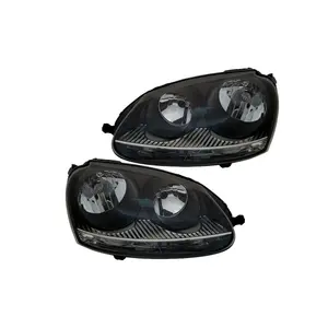 Aplicar para farol de carro para vw golf mk5 jetta rabbit, 2005-2010, preto