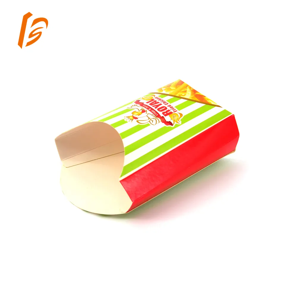 Fabricante personalizado producir papas fritas caja de papel papas fritas caja de embalaje