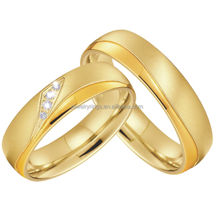 Classic Western 18K Chapado en <span class=keywords><strong>oro</strong></span> 316L Acero inoxidable Love Alliance Alianzas <span class=keywords><strong>DE</strong></span> BODA nupciales <span class=keywords><strong>Anillos</strong></span> <span class=keywords><strong>de</strong></span> moda para hombres y mujeres - Product Image 5