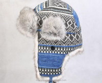 Venta al por mayor, Ushanka rusa, novedad, invierno, piel sintética forrada, Poly Trooper Aviator, gorra de esquí de Bombardero