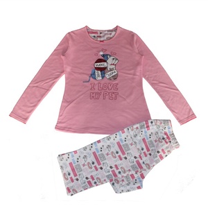 <span class=keywords><strong>Pyjama</strong></span> en tricot thermique respirant à motifs imprimés pour femmes/filles, taille plus, vêtements de maison - Product Image 1