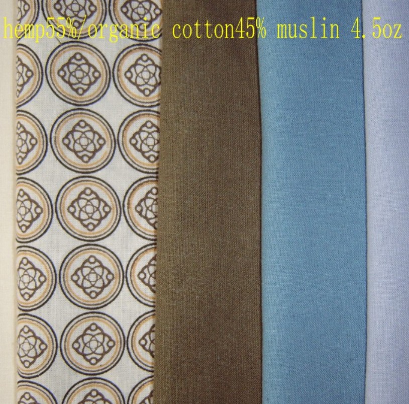 Органический Конопляный муслин, конопляная ткань для одежды и домашнего текстиля