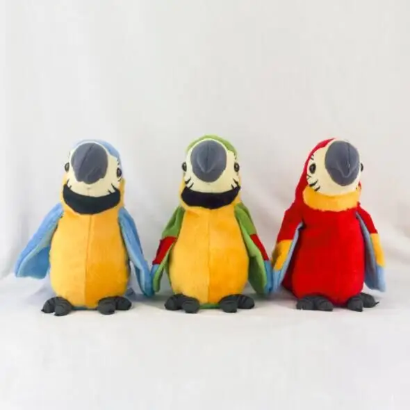2019 sevimli peluş doldurulmuş hayvan kuşlar şeyler papağan oyuncakları