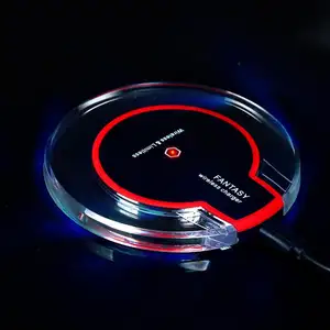 Murah 2019 QI Nirkabel Cepat Charger untuk Smart Phone Kristal LED Wireless Charger Mobil