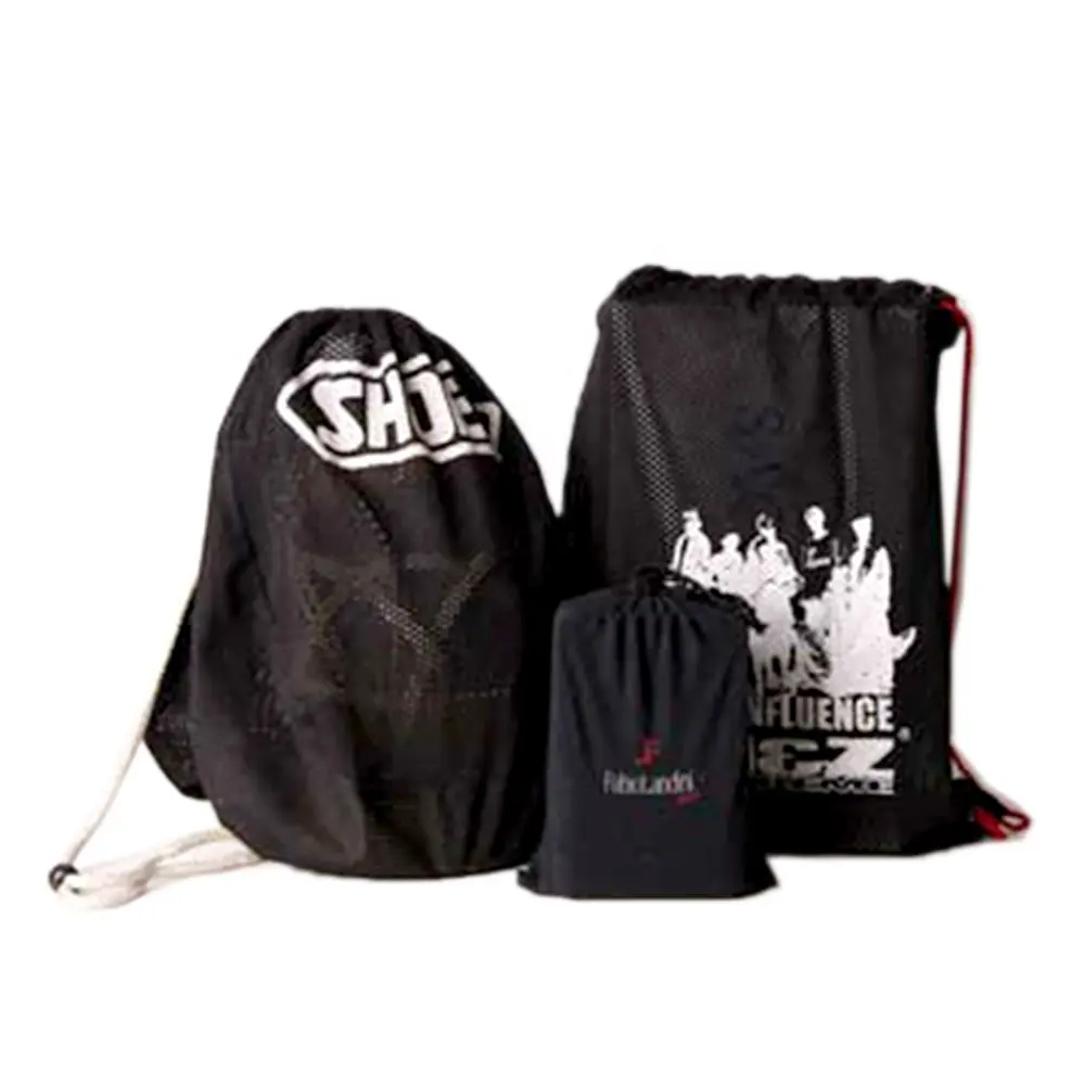 Bolsa de cordão de tecido para academia, saco de malha de logotipo personalizada com cordão para compras de promoção esportiva