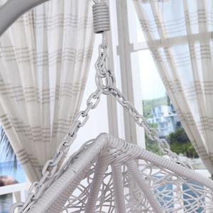 Chaise à bascule <span class=keywords><strong>en</strong></span> <span class=keywords><strong>osier</strong></span> et rotin, siège intérieur/extérieur, pour 1 ou 2 personnes, suspendue, avec support - Product Image 3